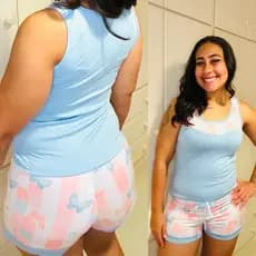 Pijama Curto Feminino Regata Suede Confortável Estampado Lindo Modelo Vendaval