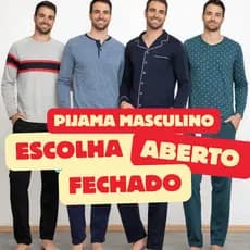 Pijama Masculino Longo Americano  Toque Macio Inverno Confortável Com Botões