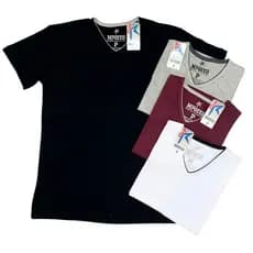 Camiseta Básica Masculina Gola V Premium 100% Algodão Lisa