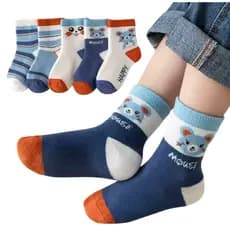 Kit Pares de Meias Infantil Masculino e Bebê Menino Recém Nascidos Estampadas Algodão