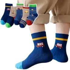 Kit Pares de Meias Infantil e Bebê Menino com Estampas Algodão