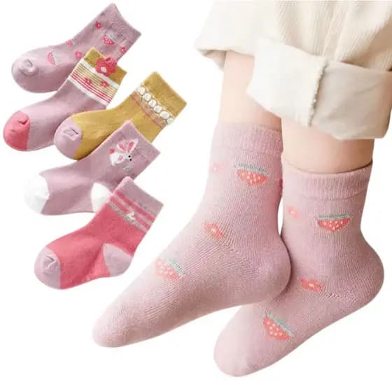 Kit Pares de Meias Feminina Infantil Bebê Recém Nascidos Menina Estampadas