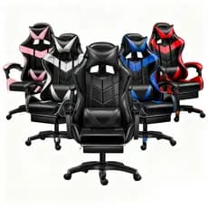 Cadeira Gamer Profissional Ergonômica Reclinável Apoio Pés Rodinha Confortável Escritório -F19