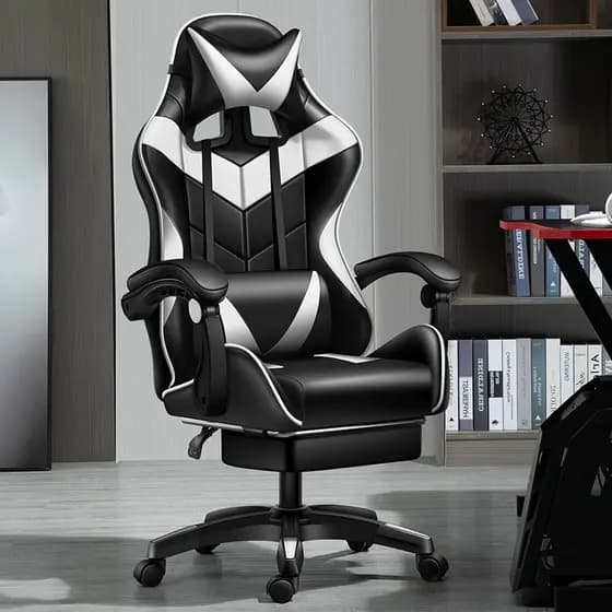 Cadeira Gamer Ergonômica Reclinável Conforto Rodas Apoio para os Pés -F19