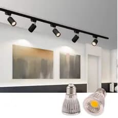 Lâmpada LED COB Spot de Alta Potência para Trilho e Embutir 6500K Branco Frio E27 3W