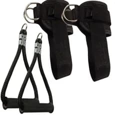 Kit Puxador Corda Cross Over + Tornozeleira Academia Maxmuvem Polia Alta Musculação