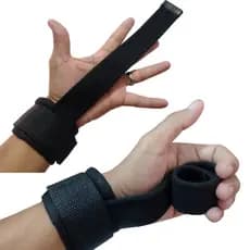 Straps com munhequeira Tala Profissional PAR, Algodão Musculação Cross Fit, Levantamento de Peso