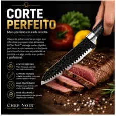 Facas Inox Cozinha Gourmet 6 Peças Cabo Ergonômico Premium