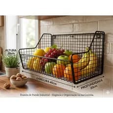 Fruteira em Tela 40x20cm Designer inovador, vai deixar sua cozinha moderna e funcional