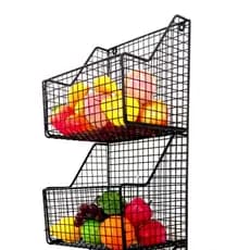 Fruteira Organize Já sua Cozinha! Cesto de Parede Artesanal em Tela - 2 ou 3 Cestos!