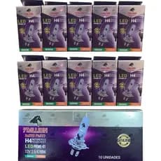 Kit com 10 Lâmpadas Led Stallion 8000K H4 Caixa Completa