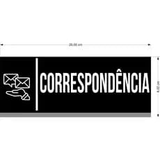 Placa de Sinalização -  20 x 8cm. CORRESPONDENCIA