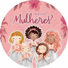 Dia das mulheres - Adesivos 4,5 x 4,5 cm. 40 Unidades