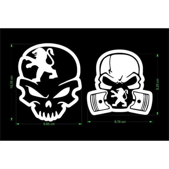 kit Adesivo  PEUGEOT  Caveira Turbo Rebaixado Skull Colante