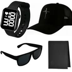 Kit Masculino Presente Relogio + bone + carteira + oculos Promoção Pronta Entrega