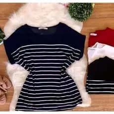 Blusa Feminino- T-shirts Moda Listrado Z2001