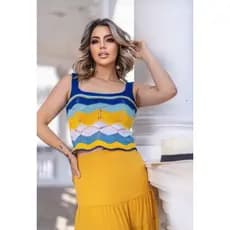 Regatas De Malha  Tricô Moda Feminino