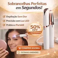 Depilador de Sobrancelha Elétrico Indolor Recarregável USB com LED Portátil Feminino