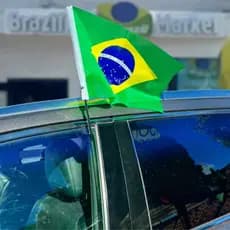 Bandeira Brasil Carro Vidro Copa do Mundo Dupla Face Resistente Torcida Seleção Fácil Instalar