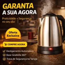Chaleira Elétrica Inox 1,8L 127V Desligamento Automático Base 360° Trava Segurança
