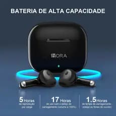 Fone Bluetooth 5.3 TWS 1HORA AUT203 Sem Fio Intra Auricular com Microfone e Estojo