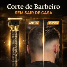 Máquina de Cortar Cabelo Profissional Sem Fio USB Aparador Barba Dragão Recarregável com Pentes