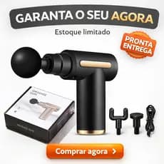 Massageador Elétrico Profissional 6 Velocidades Portátil Silenciosa c/ Acessórios Pistola Massagem
