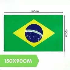 Bandeira do Brasil 1,50m Grande Poliéster Resistente Copa do Mundo Decoração Torcida Gigante