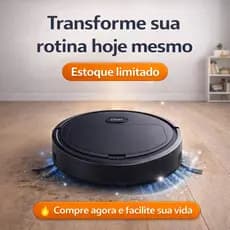 Robô Aspirador de Pó Automático 2800Pa Recarregável 110V Sensor Antiqueda Silencioso