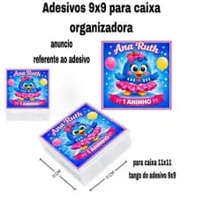 "Adesivos para caixa organizadora 11x11 (medida do adesivo  9x9) personalizados"