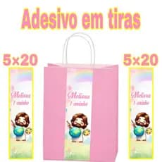 Adesivos em tiras para sacola kraft (Faço todos os temas)
