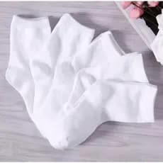 Kit de 3 Até 12 Pares Meia Infantil Branca Unissex