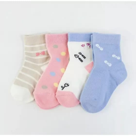 Kit 3 Pares Meias Infantil Feminino Algodão