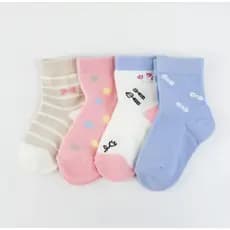 Kit 3 Pares Meias Infantil Feminino Algodão