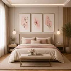 Quadro decorativo 3 peças Flores finas e delicadas tons claros decoraçao casa quarto sala