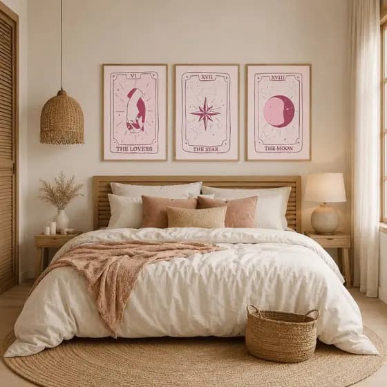 Quadro Decorativo 3 peças Astrologico Decoração para Salas, quartos e Interiores