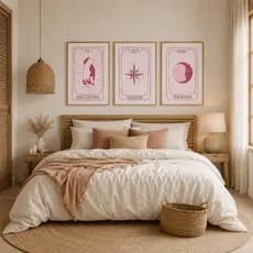 Quadro Decorativo 3 peças Astrologico Decoração para Salas, quartos e Interiores