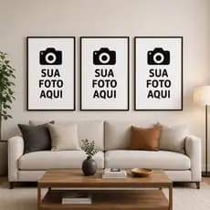 Quadro decorativo 3 Peças personalizado SUA FOTO AQUI decoraçao quarto sala interiores