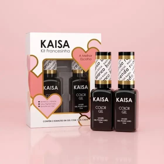 Kit 2 Esmalte Em Gel Francesinha Kaisa para unhas Acrigel