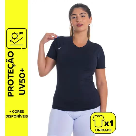 Camiseta Feminina Snugg Manga Curta Proteção UV50+ Acinturada Academia Treino Corrida Beach Tennis