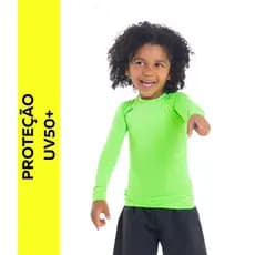 Camiseta Manga Longa Segunda Pele Infantil Praia Proteção Solar UV50+ Unissex Snugg