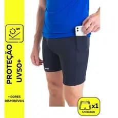 Bermuda Térmica Segunda Pele Snugg Com Bolso UV50+ Anti Assadura Corrida Ciclismo Treino Unissex