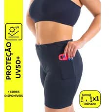 Bermuda Segunda Pele Térmica Snugg Wear Proteção UV50+ Com Bolso Lateral Compressão Anti Assadura