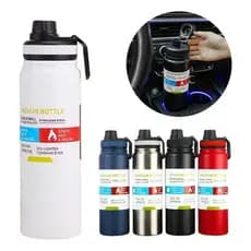 Garrafa Térmica 800ml Água Squeeze Inox Academia Com Alça