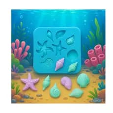MOLDE DE SILICONE PARA BISCUIT DECORAÇÃO FUNDO DO MAR