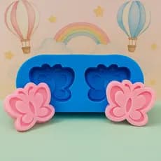 MOLDE DE SILICONE PARA VELA E SABONETE LEMBRANCINHA BORBOLETAS C/ 2