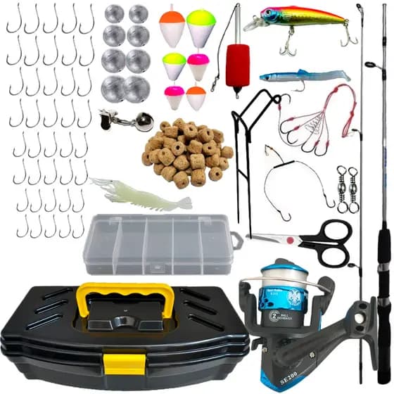 Melhor Kit De Pesca Kit Completo Vara Molinete Maleta Isca Pronto