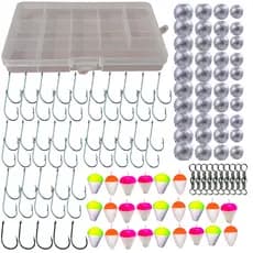 Kit Pesca Pescaria Estojo Maleta Anzol Chumbada Giradores Boia 125 Itens
