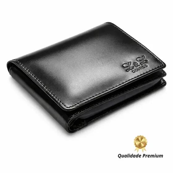Carteira Masculina de Couro Porta Cartão CNH Slim