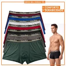 Kit 6 Cuecas Box Microfibra Cueca Boxer Masculinas